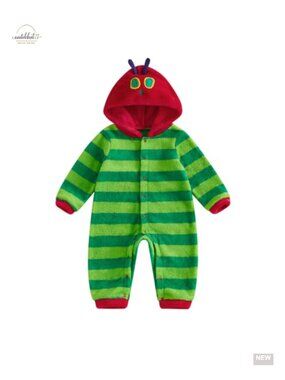 Plush Hooded Caterpillar Romper Halloween Baby Costume